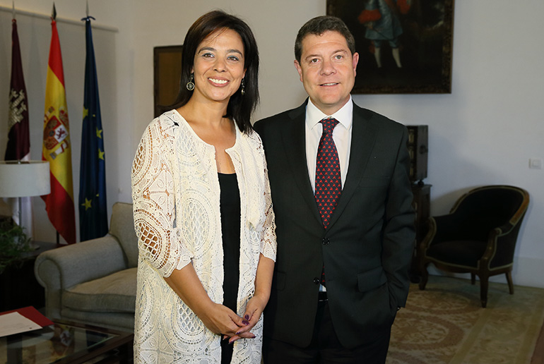 La alcaldesa de Ciudad Real, Pilar Zamora, con el presidente de Castilla-La Mancha, Emiliano García Page